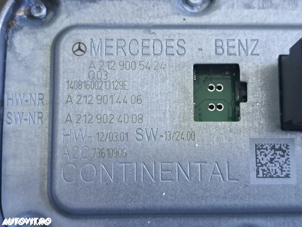 Modul far led xenon ballast Continental original Mercedes E-class W212 CLK A207 cod: A2129005424 - 3