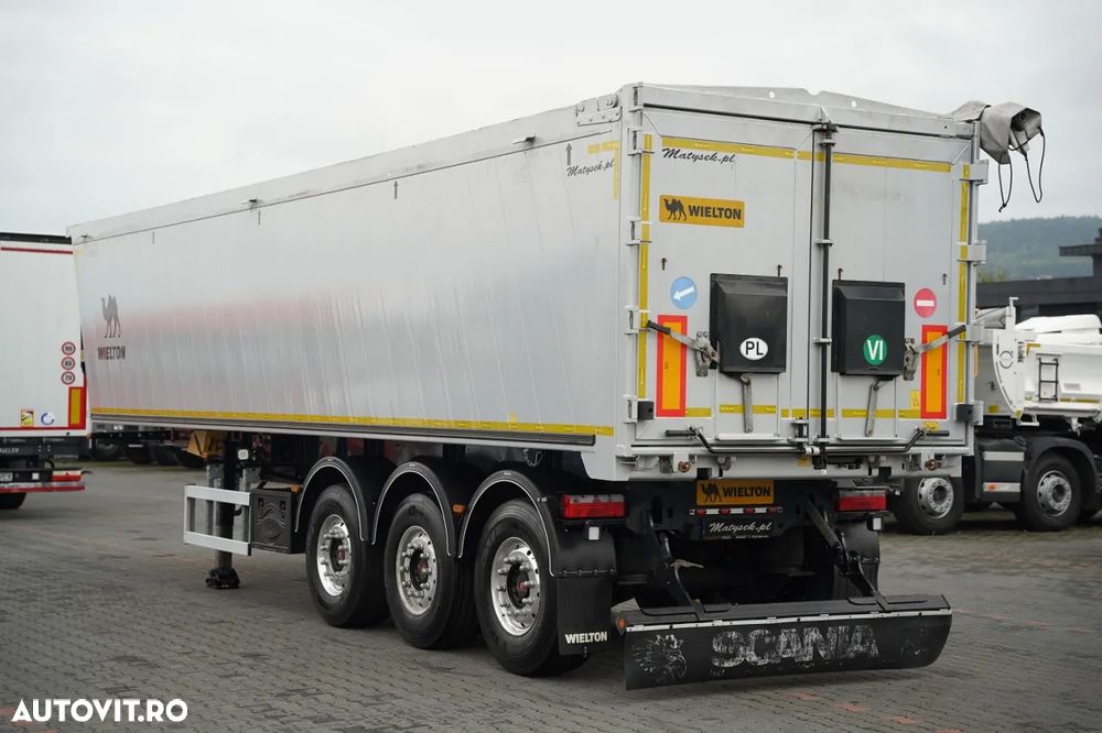 Wielton / SEMIREMORCĂ BASCULANTĂ - 46 m³ / ALUMINIU / AXĂ RIDICABILĂ / AXE SAF / GREUTATE: 6.130 KG / - 7