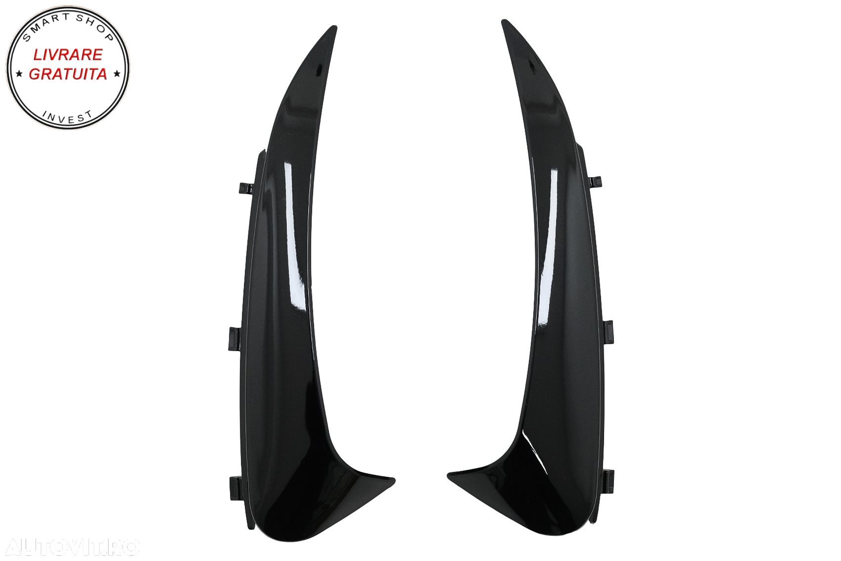 Ornamente Bara Spate Flapsuri Mercedes C Class C205 A205 (2015-2019) Negru Lucios- livrare gratuita - 1