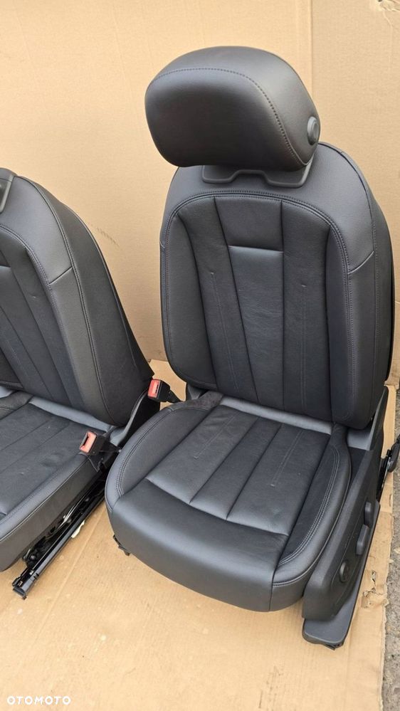 FOTELE SKÓRZANE KANAPA KPL GRZENE CZARNE AUDI A4 B9 SEDAN NR MAG DE01 - 3