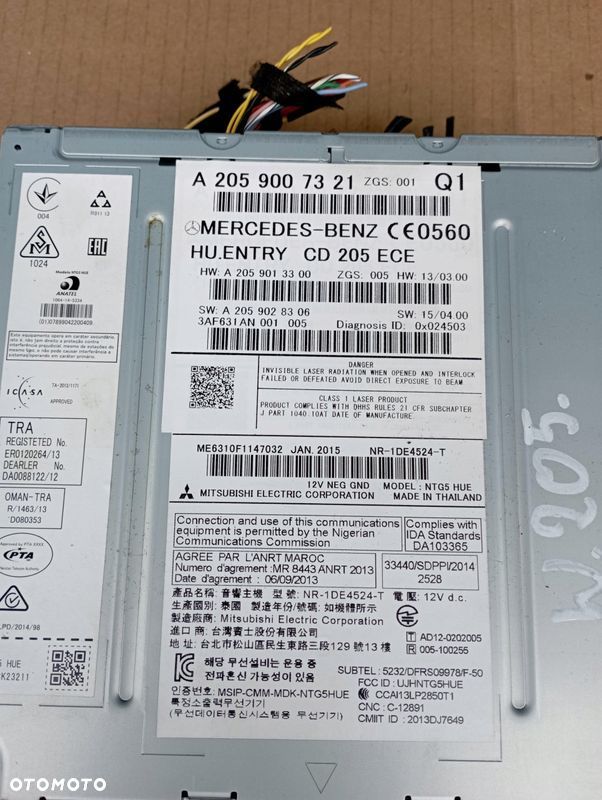 MERCEDES W205 C KLASA RADIO CD RADIOODTWARZACZ A2059054601 A2059007321 - 6