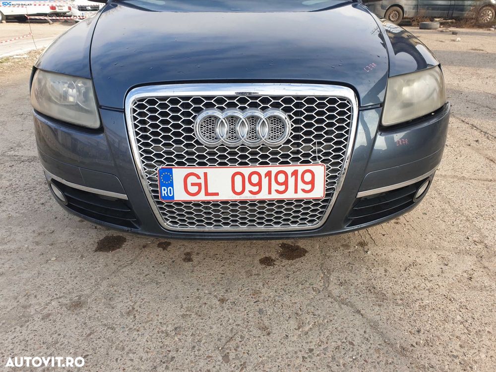 Bara Spoiler Fata Completa cu Grila si Emblema cu Defect Audi A6 C6 NFL Non Facelift 2004 - 2008 Culoare LZ7R [K1890] [K1891] [K1892] [K1893] [K1894] [K1895] - 1