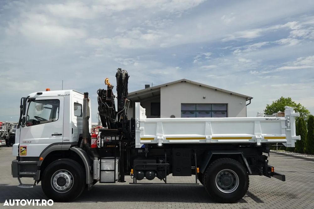 Mercedes-Benz AXOR 1833 / 4x2 / BASCULATOR 3 LATE + HDS HIAB 122 / HYDROBRA / MANUAL / - 12