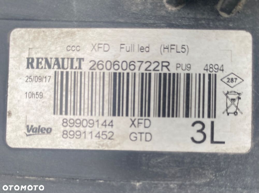 RENAULT TALISMAN Kompletna LAMPA PRZEDNIA LEWA REFLEKTOR LEWY PRZÓD FULL LED  LEDOWY  EUROPA FULLLED 260606722 R - 12