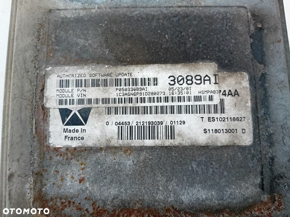 KOMPUTER, STEROWNIK CHRYSLER NEON S118013001D 1.6 16V - 7