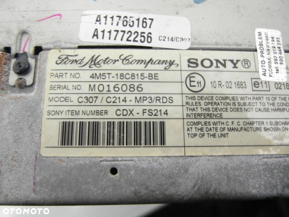 RADIO FORD FOCUS MK2 II 4M5T18C815BE + KOD - 10
