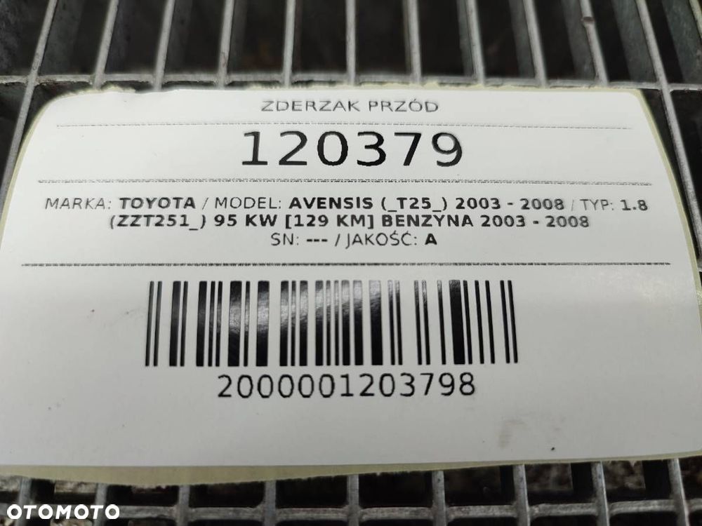 ZDERZAK KOMPLETNY PRZÓD PRZEDNI TOYOTA AVENSIS T25 - 21