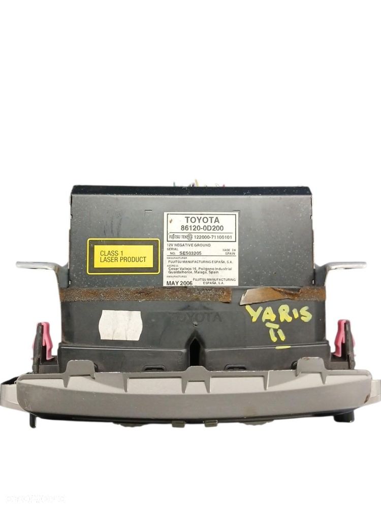 RADIO CD ORGINALNE  TOYOTA YARIS II 1.0 16V SE403205 - 2