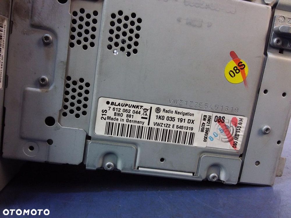 VW TOURAN I FL RADIO FABRYCZNE 1K0035191DX - 5
