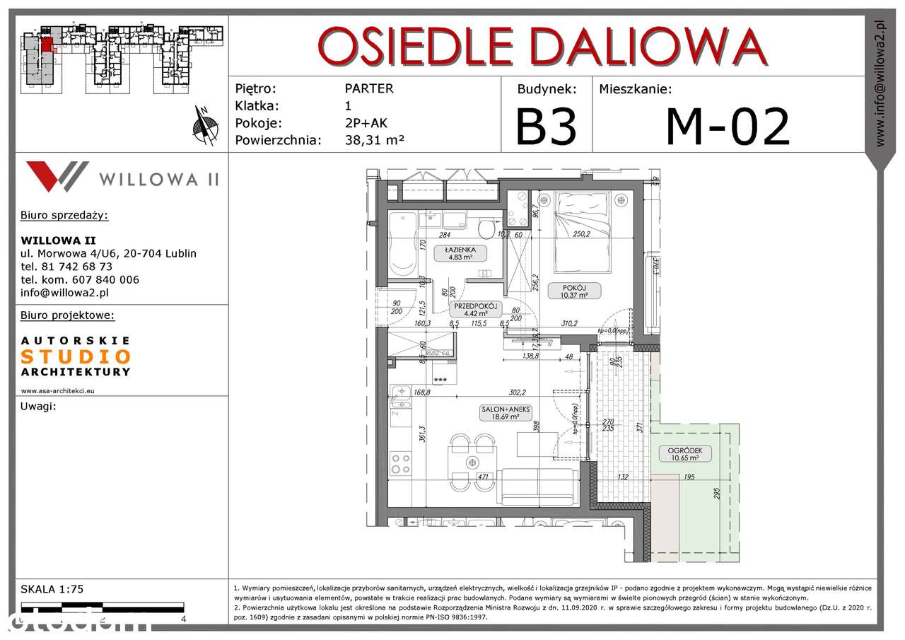 Osiedle Daliowa II - 2P+AK z ogródkiem