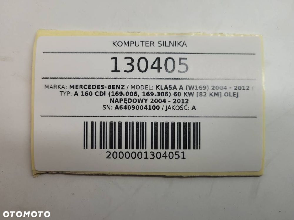 KOMPUTER SILNIKA A6409004100 MERCEDES S-KLASA W169 A160CDI - 9