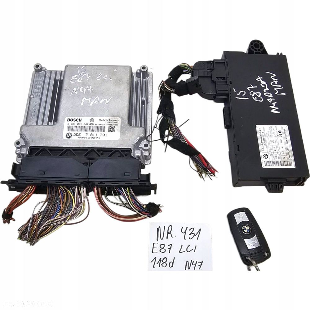 Bmw E87 Lci Zestaw Startowy Komputer Kluczyk Sterownik Cas 118D N47 Nr 431