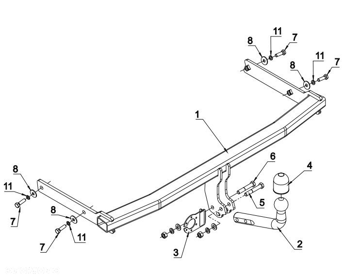 ORYGINAŁ NOWY SŁUPSK AUTO HAK HOLOWNICZY + MODUŁ WH1 DO VOLKSWAGEN VW GOLF 5 V 3/5 DRZWI HATCHBACK - 6