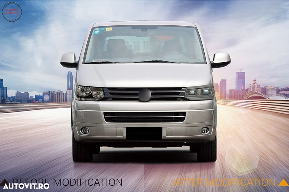 Faruri Full LED VW Transporter Caravelle Multivan T5 Facelift (2010-2015) Negru- livrare gratuita - 25