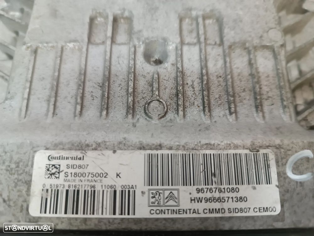 UNIDADE / CENTRALINA DO MOTOR PEUGEOT 308 3008 508 5008 CITROEN C4 C5 PICASSO 1.6HDI 9676761080 9666571380 SID807 S180075002K - 2