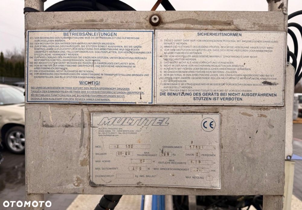 Nissan Nissan podnośnik koszowy zwyżka Multitel MX 170 - 12