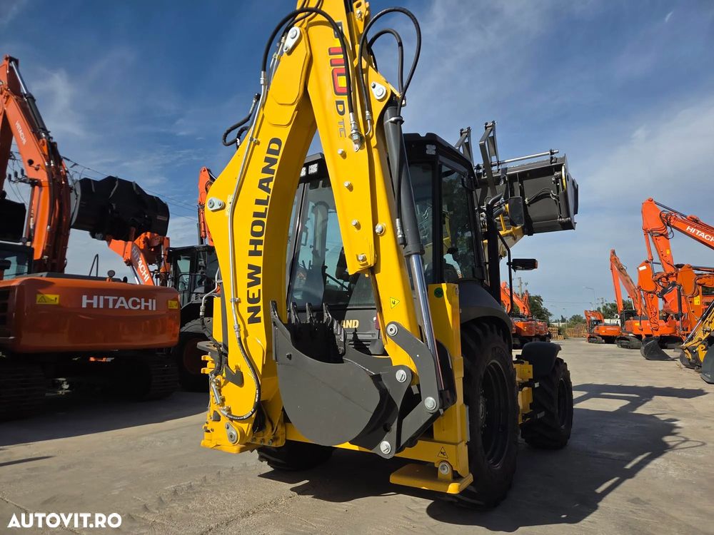 New Holland B110D NOU -nefolosit, FULL OPTION, Masa operatinoala 9,5 tone, motor 120CP euro6 cu Ad Blue, Certificat CE Atestat RAR, Cupa multifuncitonala 4x1, FURCI paleti, Brat excavare extensibil, anv MICHELIN, Aer cond, cutie POWERSHIFT, PROMOTIE 84900 EUR+T - 6