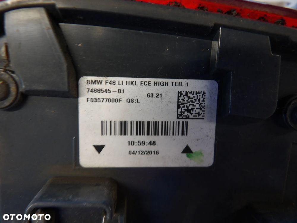 BMW - F48,X1 - LEWA LAMPA TYLNA - EUROPA - 7488545 - 3