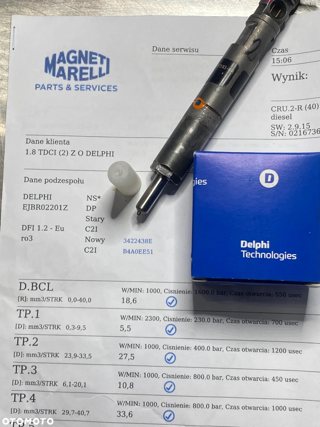 WTRYSKIWACZ TEST EJBR02201Z 1.8 TDCI WTRYSK WYDRUK IMA FORD FOCUS MK1 CONNECT RENAULT NOWY DELPHI - 6