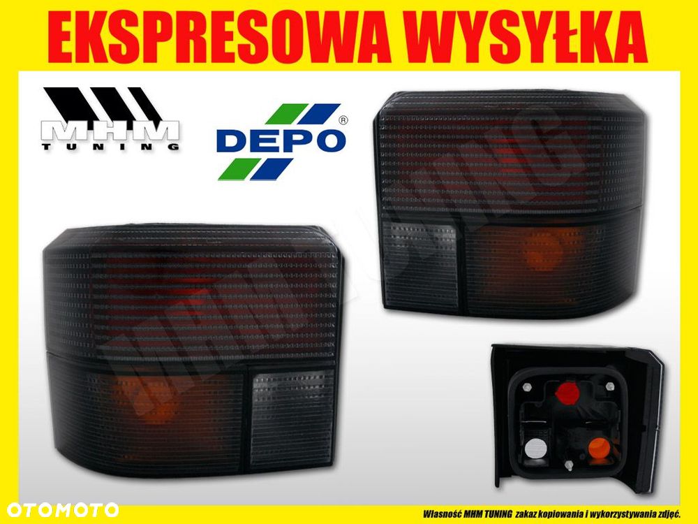 LAMPA TYLNE KPL TUNING CZARNE BLACK VW T4 TRANSPORTER MULTIVAN CARAVELLE - 2