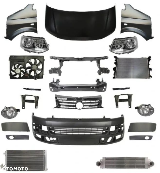 VW T5 TRANSPORTER 09-15 KOMPLETNY PRZÓD W DOWOLNY KOLOR:  PRZÓD MASKA BŁOTNIK ZDERZAK LAMPA - 1