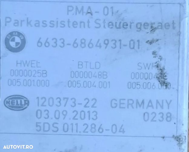 Calculator modul ECU unitate park assist Original BMW F07+LCI F10+LCI F11+LCI F18+LCI F06+LCI F12+LCI F13+LCI F01 LCI F02 LCI - 2