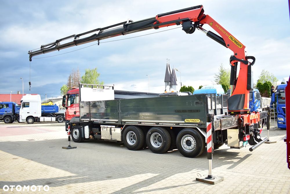 MAN TGS 35.480 Tridem 8x4 /Skrzynia 7.20m./ Palfinger PK 34002 SH/ Wciągarka/ 8 Segmentów/ 22m. / 5 i 6 Funcja/ Rotator/ Pilot/  Manual/ Euro 5/ Autokran/ Ladekran/ Kran/ HDS/ Seilwinde / Sprowadzony ! - 19