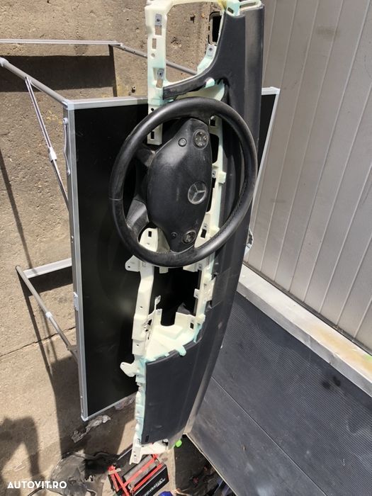 Plansa bord si airbag volan negru mercede S class s320cdi S500 w221 cl 500 w216 - 5