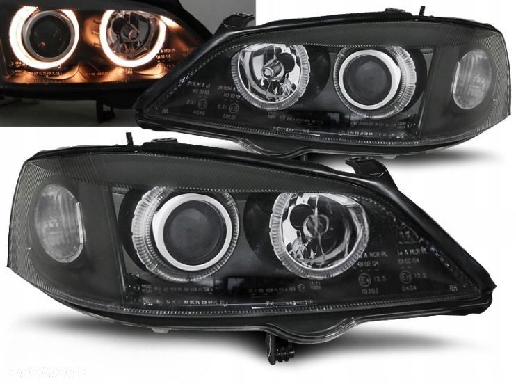 LAMPY Reflektory OPEL ASTRA G II  1998 - 2005 R DEPO Soczewki RINGI H7/H7 - 1