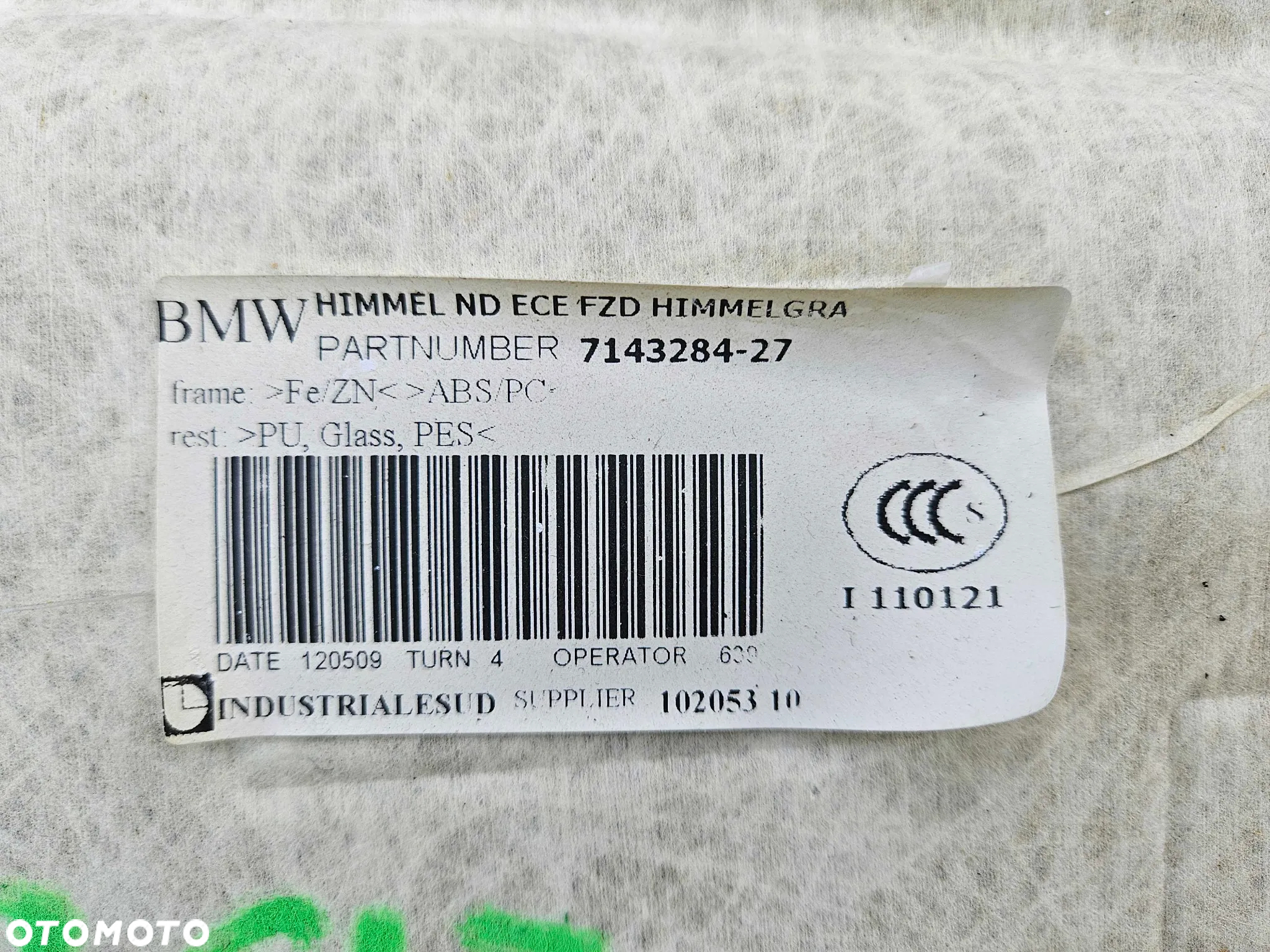 Podsufitka Sufit Tapicerka Jasna BMW 3 E90 2009r - 33