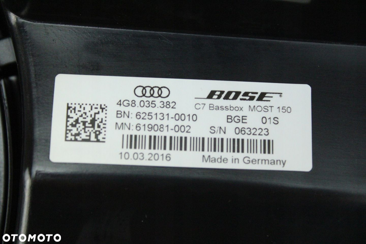 ORYGINALNY GŁOŚNIK SUBWOOFER BOSE AUDI A7 C7 LIFT 4G8035382 32km - 7