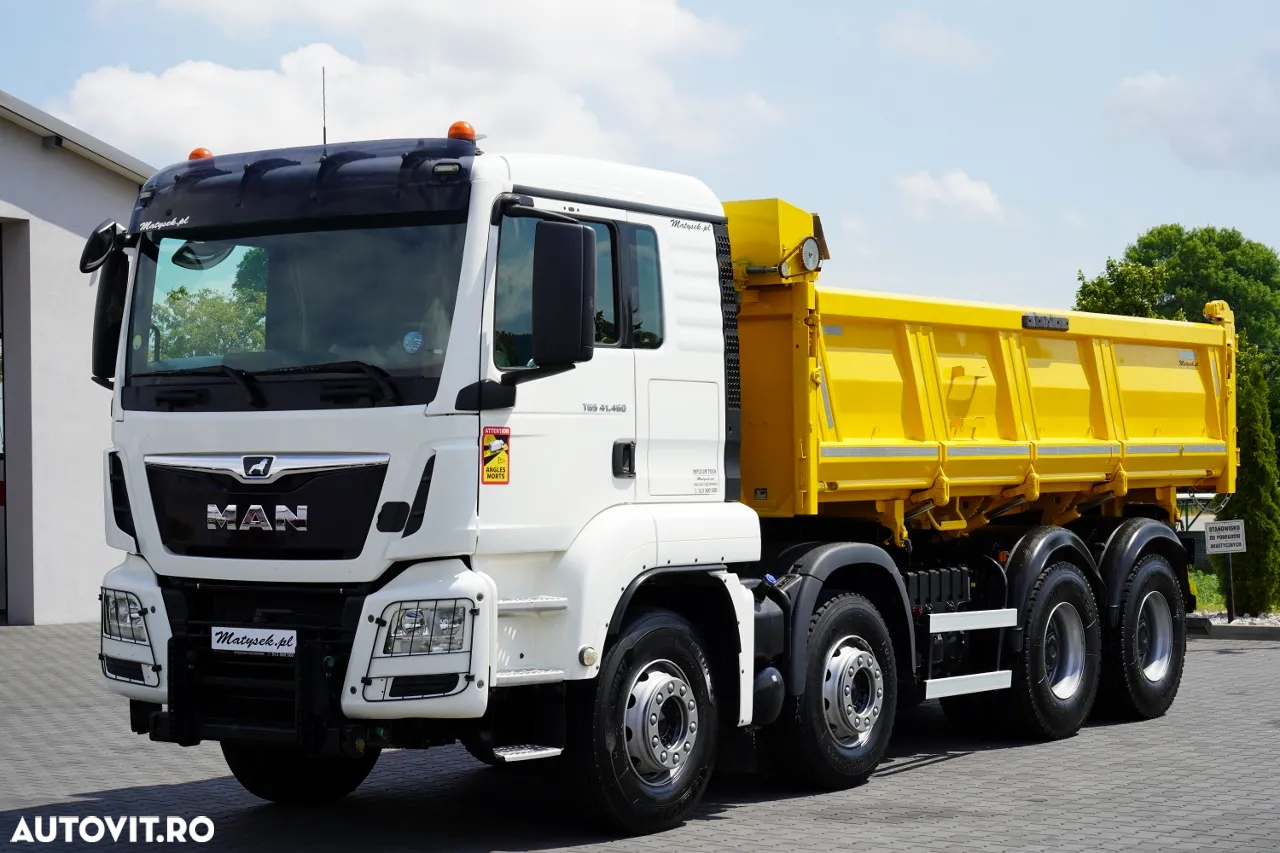 MAN TGS 41.460 / 8x8 / BASCULĂ / 2 PĂRȚI / BORDMATIC / HYDROBTA / MEILLER KIPER / ANVELOPE 100% / EURO 6 / 2017 / IMPORTAT - 11
