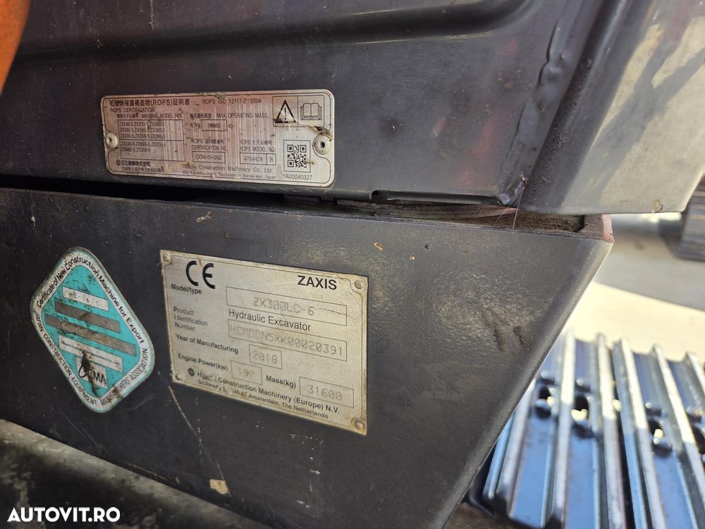 Hitachi BRATE LUNGI NOI la 18m, 2018, 9.033h, 3 pompe hidr HITACHI, masa operationala arpx 35t, senile LATE 90% ok, doar 1.200h deplasare, camera spate, Consum mediu 16l/h, REVIZII MOTOR SI HIDR EFECTUATE, posibilitate leasing, PROMOTIE 119.500 EUR+Tva - 34