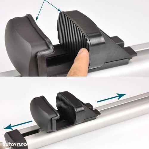 Set bare transversale portbagaj aluminiu pe bare longitudinale univ. - 6