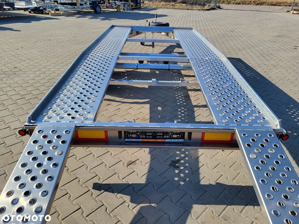 MAZZO Laweta 450x205cm DMC 2700kg raz łamana, MASA WŁASNA TYLKO 420kg, aluminiowa z najazdami i kołem zapasowym - 15