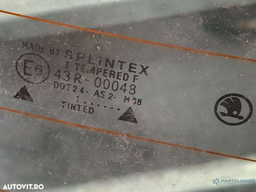 Luneta SKODA FABIA SEDAN / BERLINA  6Y3 1999 - 2007  SPLINTEX 43R-00048 6Y5845051A - 3