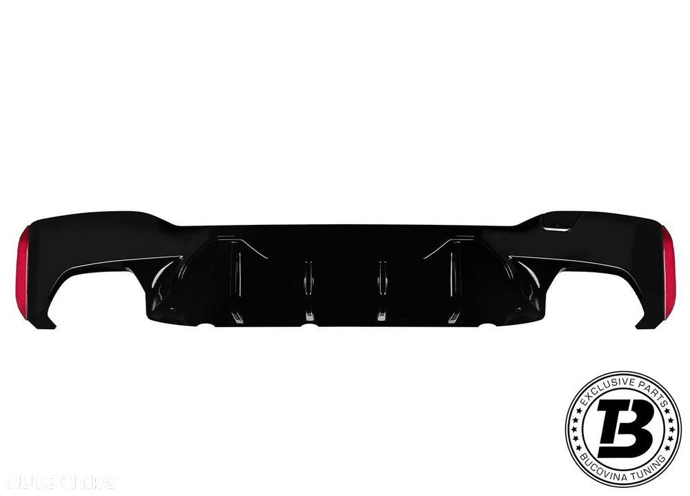 Difuzor Bara Spate cu Ornamente compatibil cu BMW Seria 5 G30 G31 M5 Design - 4