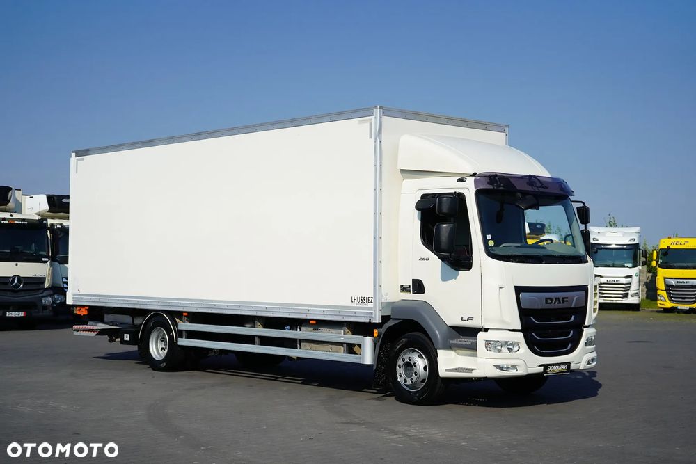 DAF / LF / 260 / ACC / EURO 6 / KONTENER + WINDA / 18 PALET / ŁAD. 8 585 KG, - 2