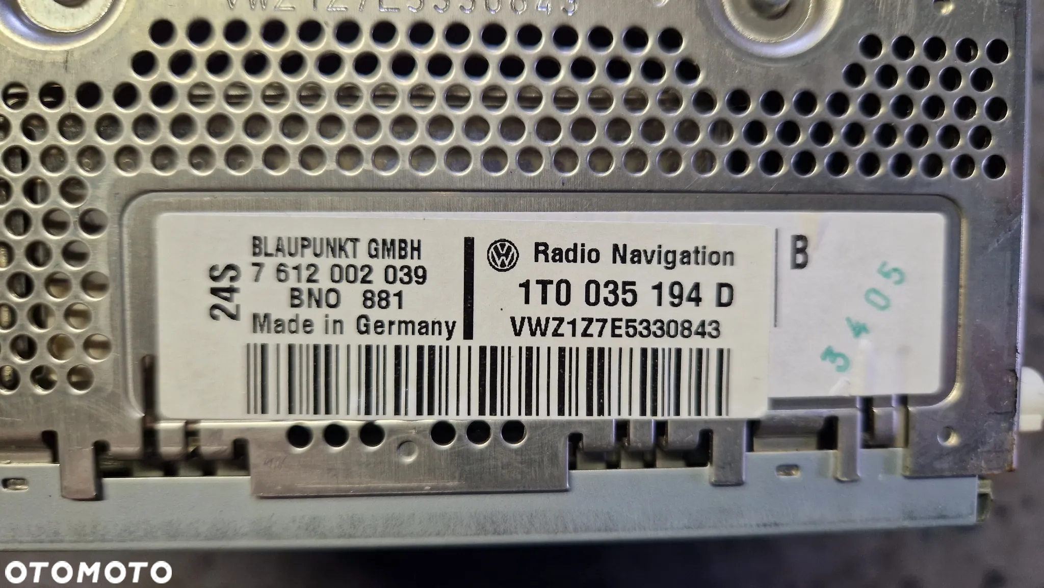VOLKSWAGEN TOURAN PASSAT B6 GOLF V RADIO NAWIGACJA 1T0035194D - 3