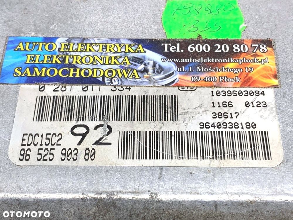 KOMPUTER SILNIKA  CITROEN C8 (EA_, EB_) 2002 - 2022 2.0 HDi 79 kW [107 KM] olej napędowy 2002 - - 4