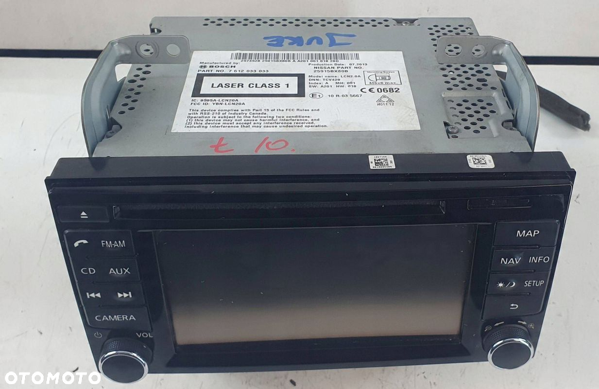 Nissan Juke I 1 F15 Qashqai 10- Radioodtwarzacz CD Nawigacja naped ekran - 2