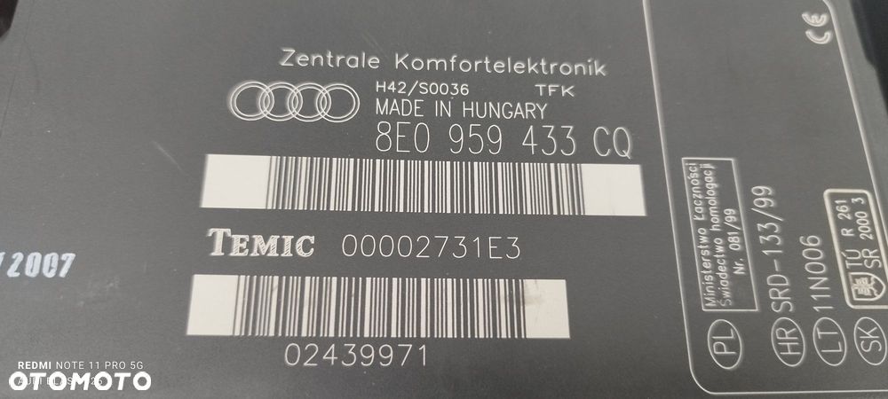 Moduł Komfortu z Pilotem Audi A4 B7 1.9 TDI Manual Sedan 2007 rok Części Blask Gołdap - 2