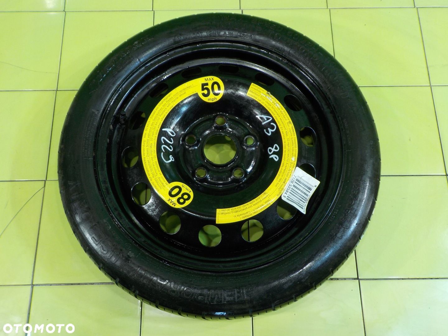 AUDI A3 8P GOLF V kolo dojazdowe 125/70/16 5X112 - 1