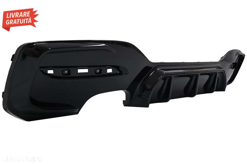 Difuzor Bara Spate Evacuare Dubla Stanga Negru Lucios BMW Seria 1 F20 F21 LCI (201- livrare gratuita - 3