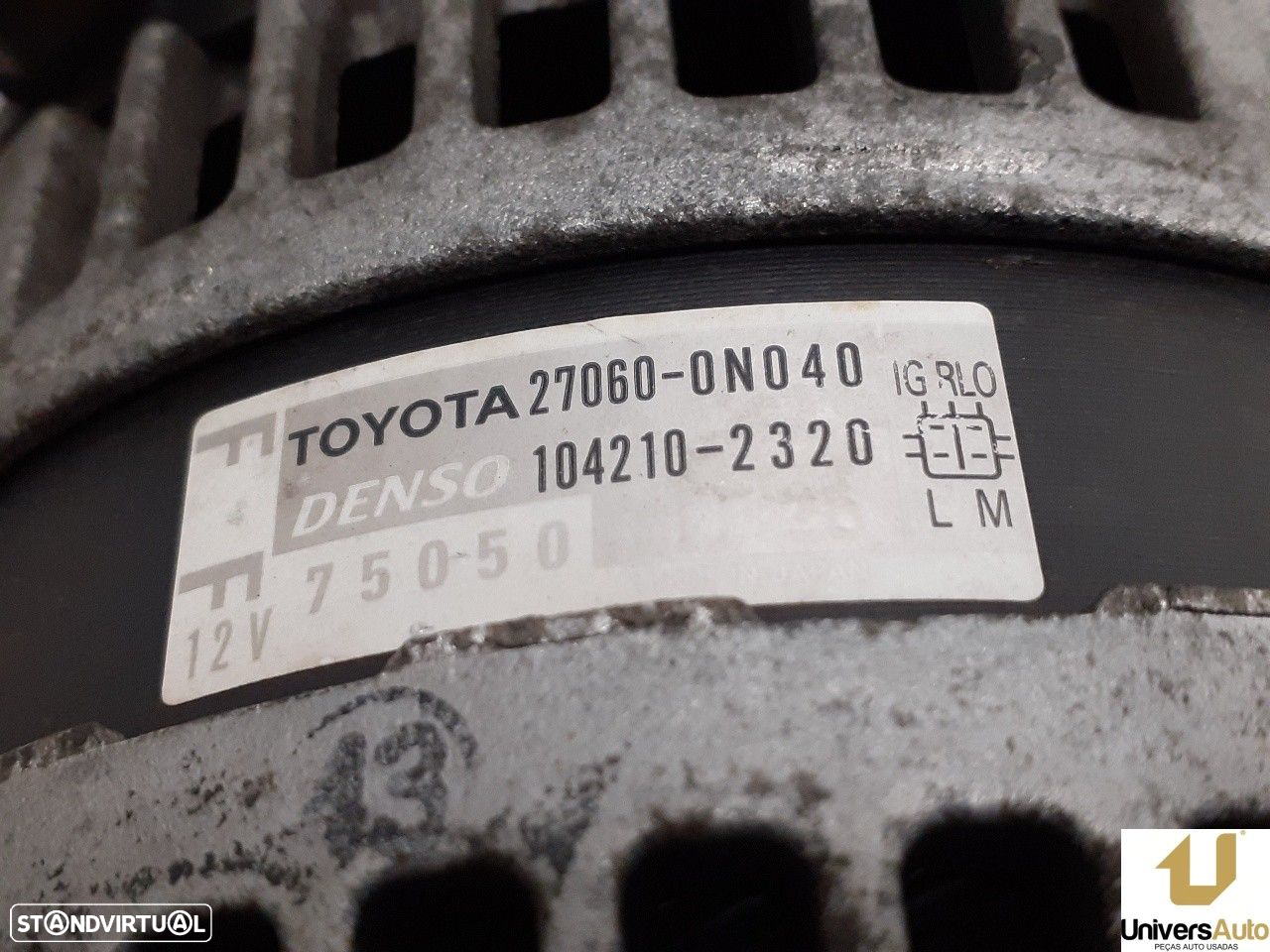 ALTERNADOR TOYOTA AURIS 2011 -270600N040 - 3