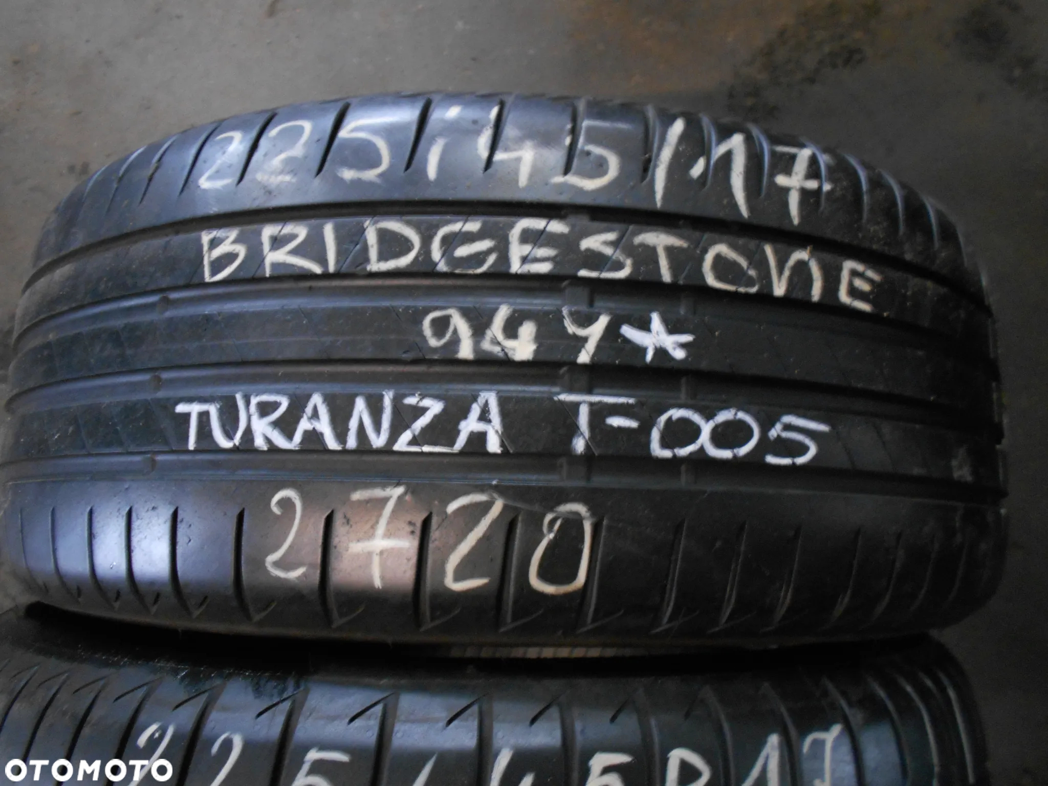 OPONY 225/45R17 BRIDGESTONE TURANZA T005 DOT 2720 7.1MM - 2