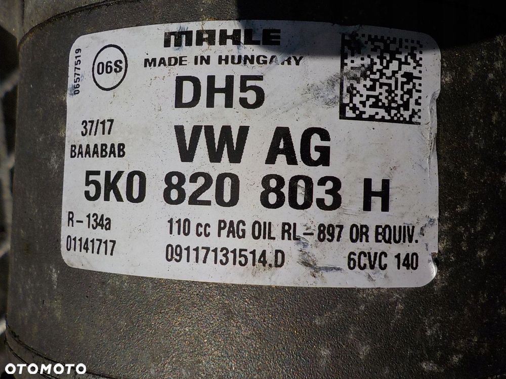 VOLKSWAGEN TIGUAN 2.0 TDI SPRĘŻARKA POMPA KLIMATYZACJI 5K0820803H - 2