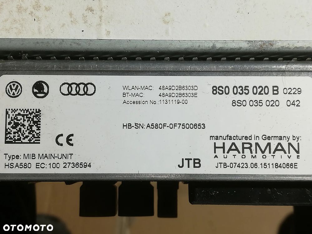 AUDI TT 8S nawigacja czytnik mmi navi multimedia 8S0035020B Legalne! - 2