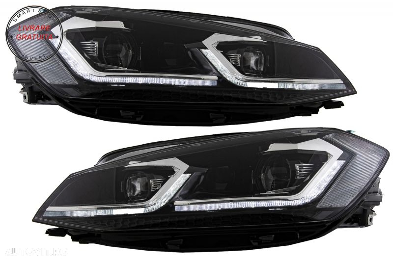 Grila Centrala cu Faruri LED Semnal Dinamic VW Golf 7.5 VII Facelift (2017+) GTI L- livrare gratuita - 7