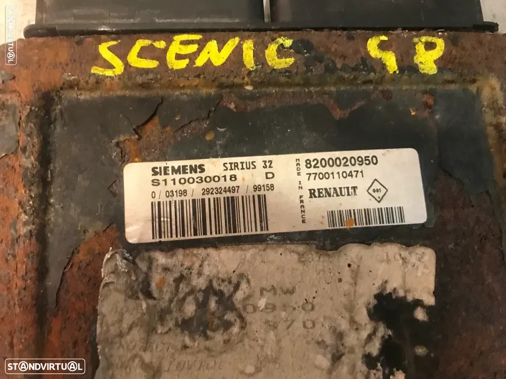 CENTRALINA DO MOTOR RENAULT MEGANE I / SCENIC 1.4 16V SIRIUS32 8200020950 7700110471 - 3